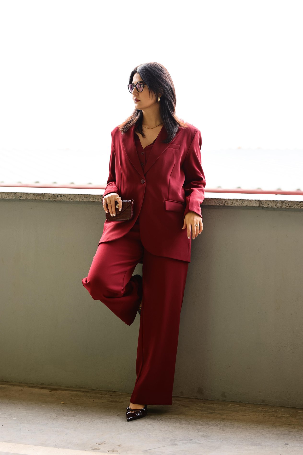 Bordo Premium Palazzo Pantolon