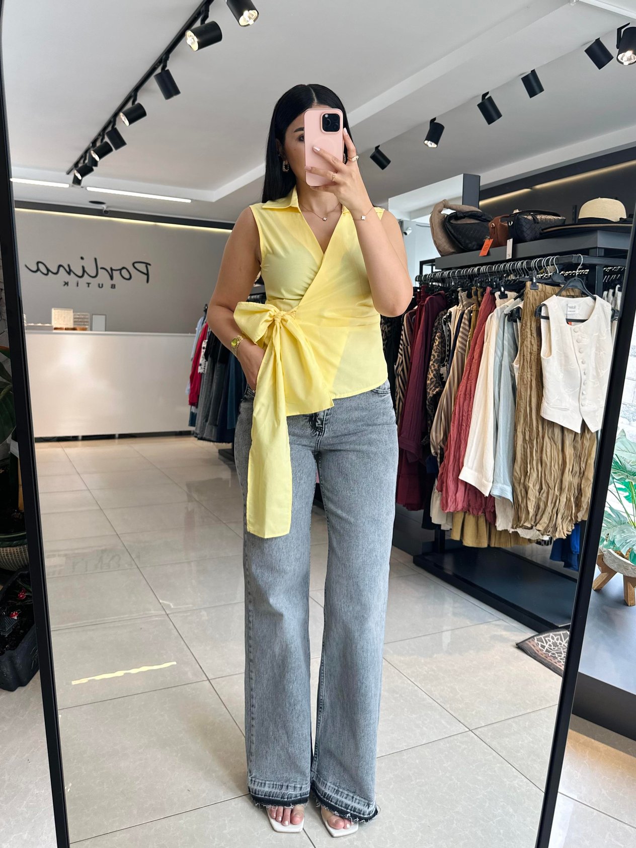 Gri Massi Wide Lige Jean