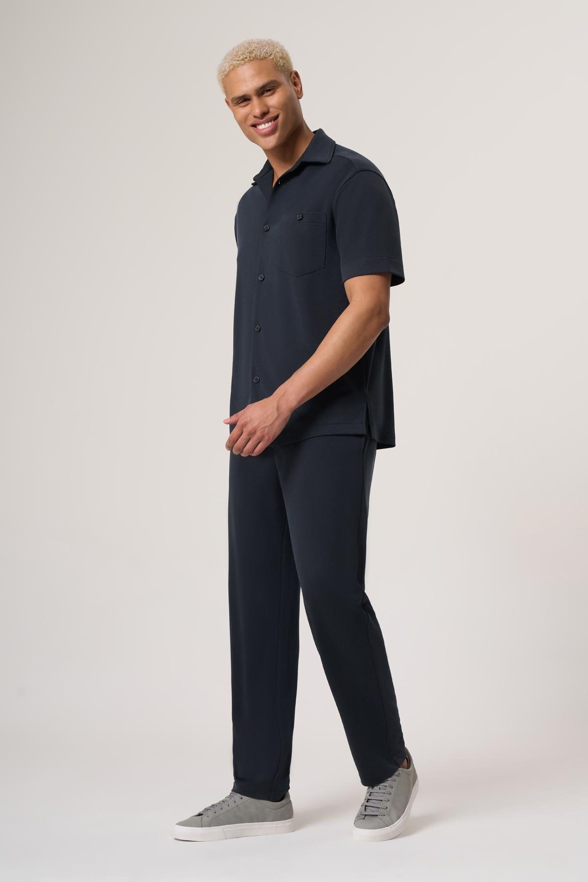 WELLWE-JORDAN ANTRASİT  MODAL İÇERİKLİ RELAXED FIT PİKE GÖMLEK-Gömlek