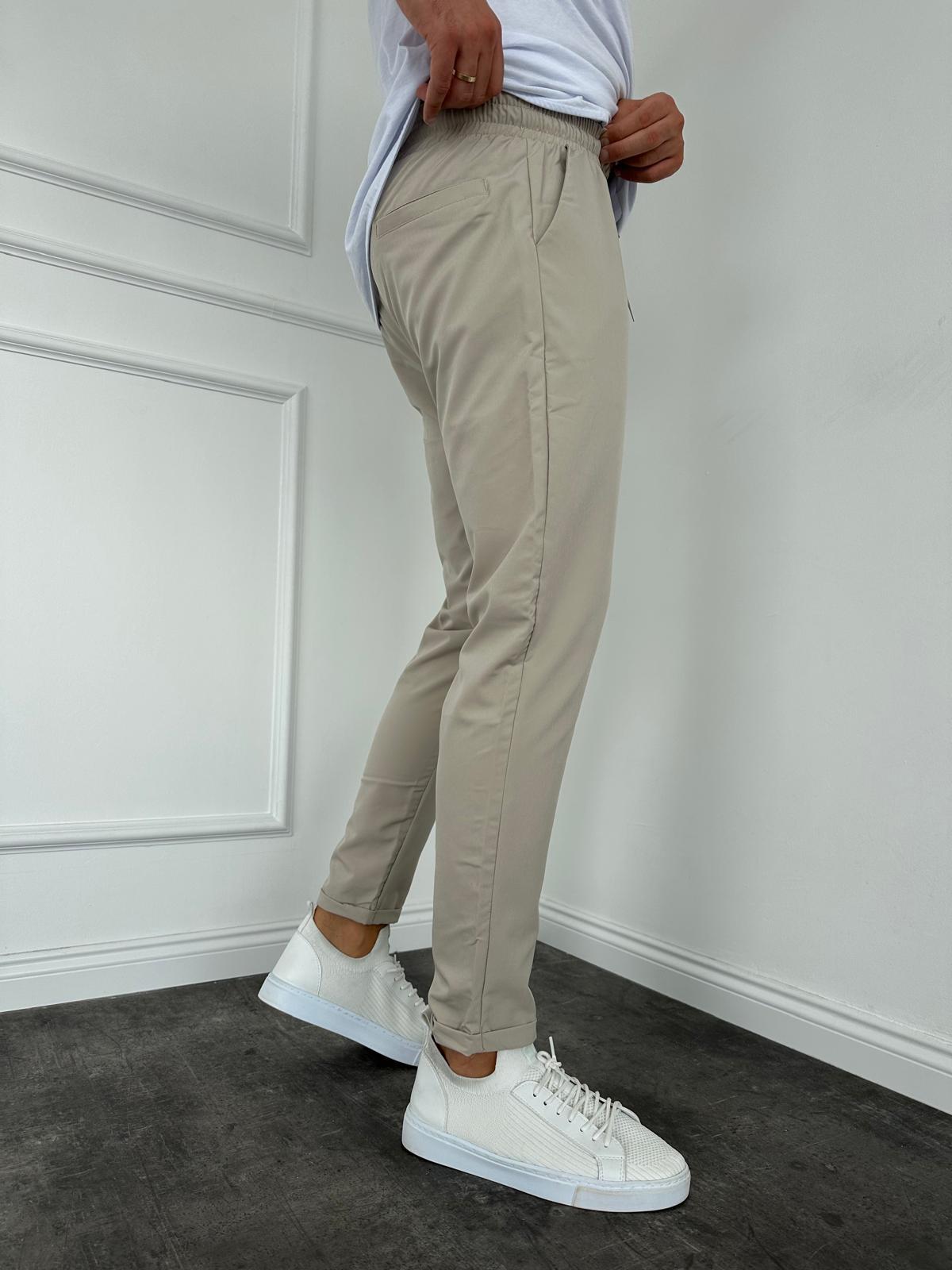 Bej Duble Paça Slimfit Jogger