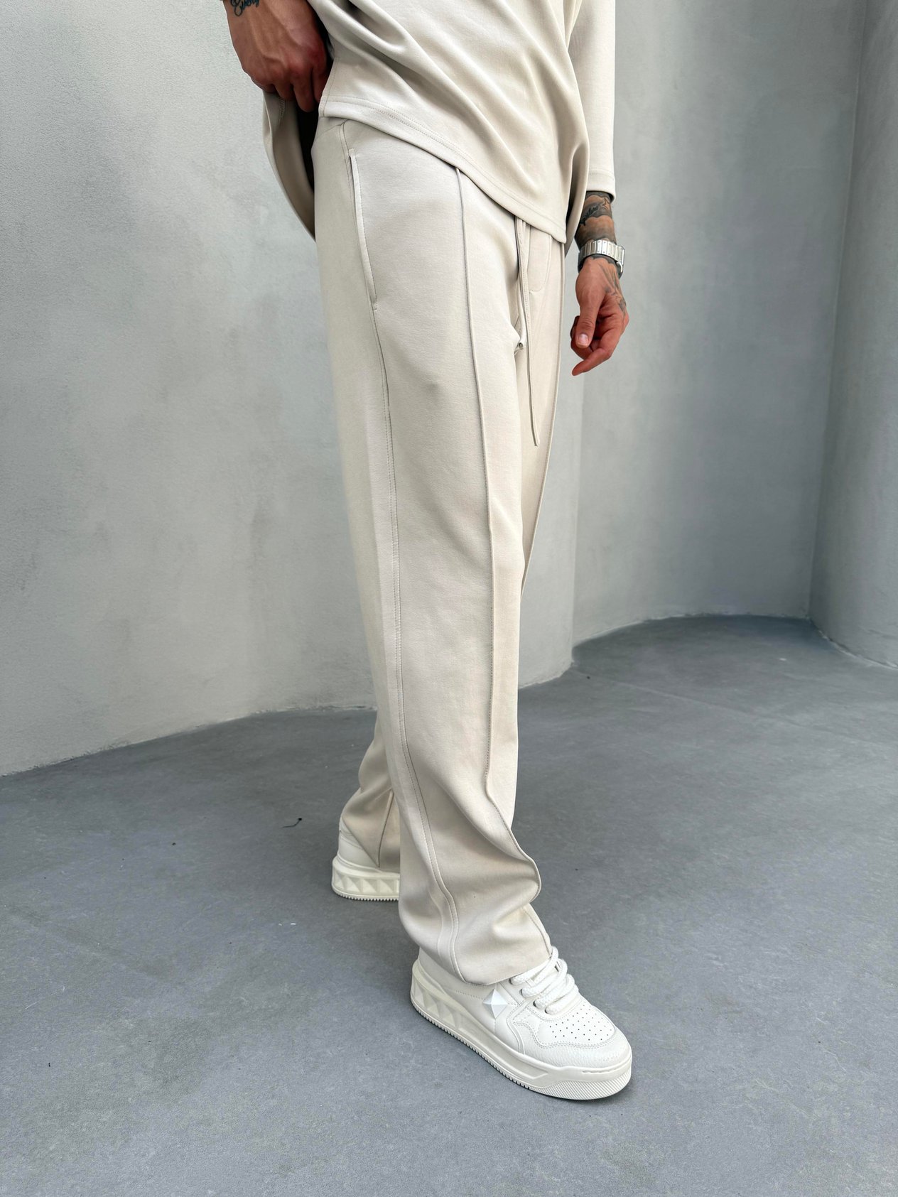 Bej Oysho Kumaş Baggy Pantolon