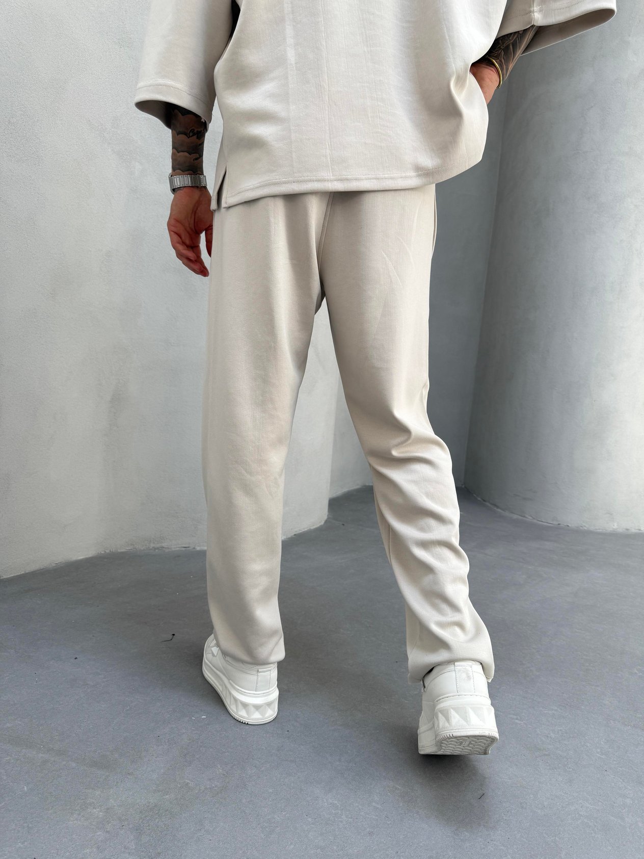 Bej Oysho Kumaş Baggy Pantolon