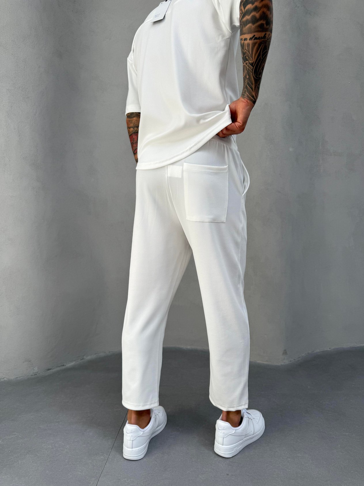 Beyaz Fitilli Boyfriend Pantolon