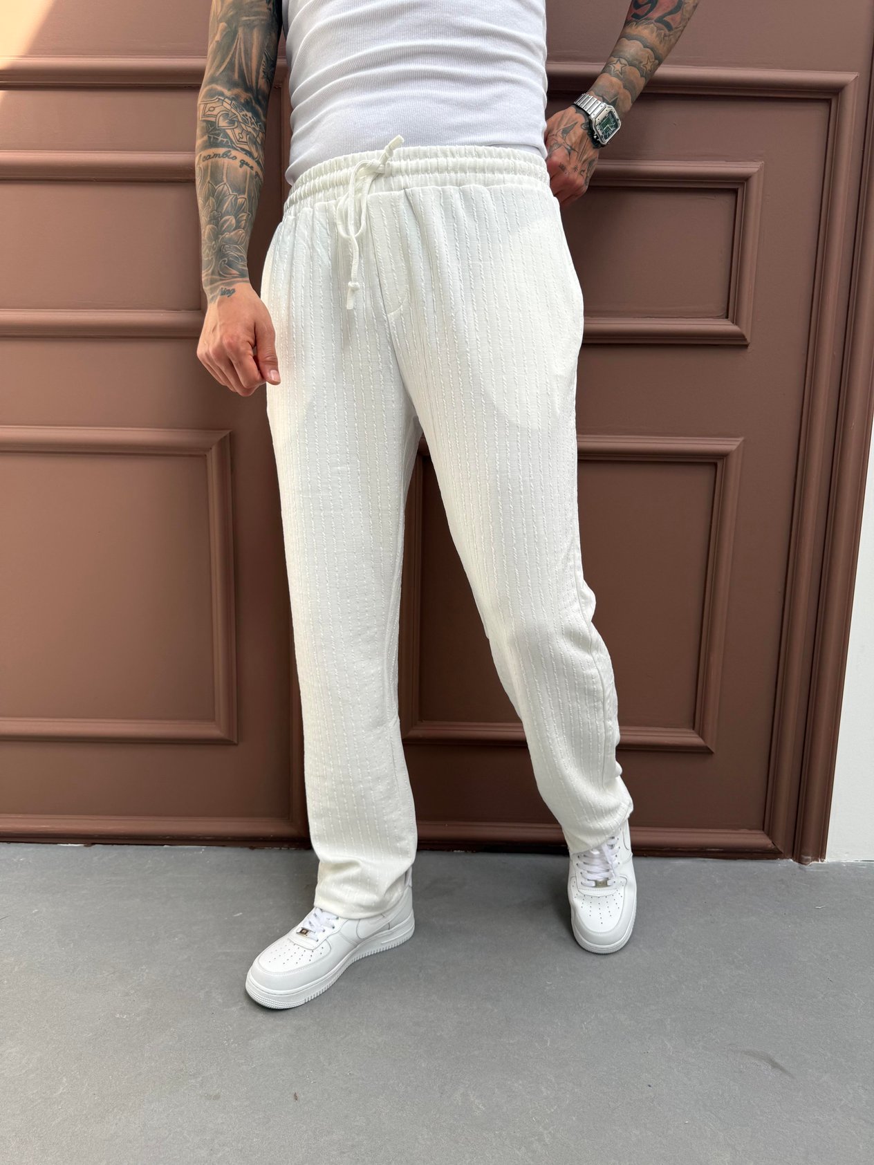 Beyaz Fitilli Jogger