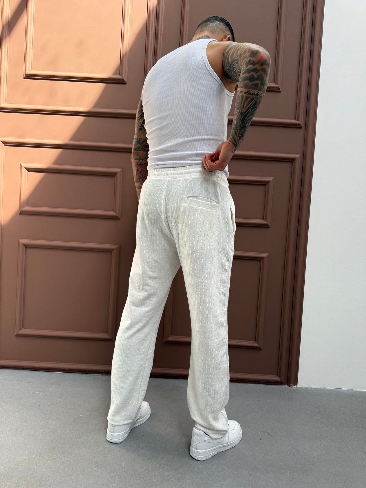 Beyaz Fitilli Jogger
