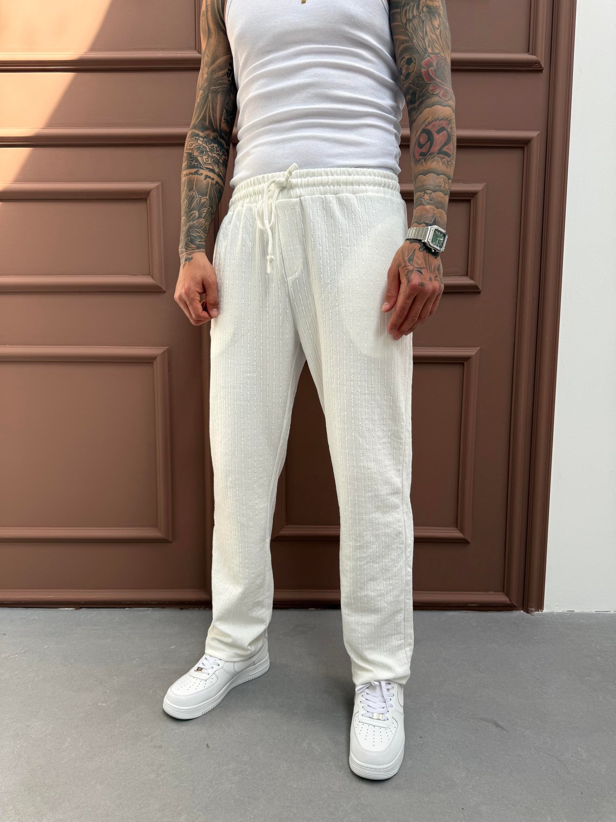 Beyaz Fitilli Jogger