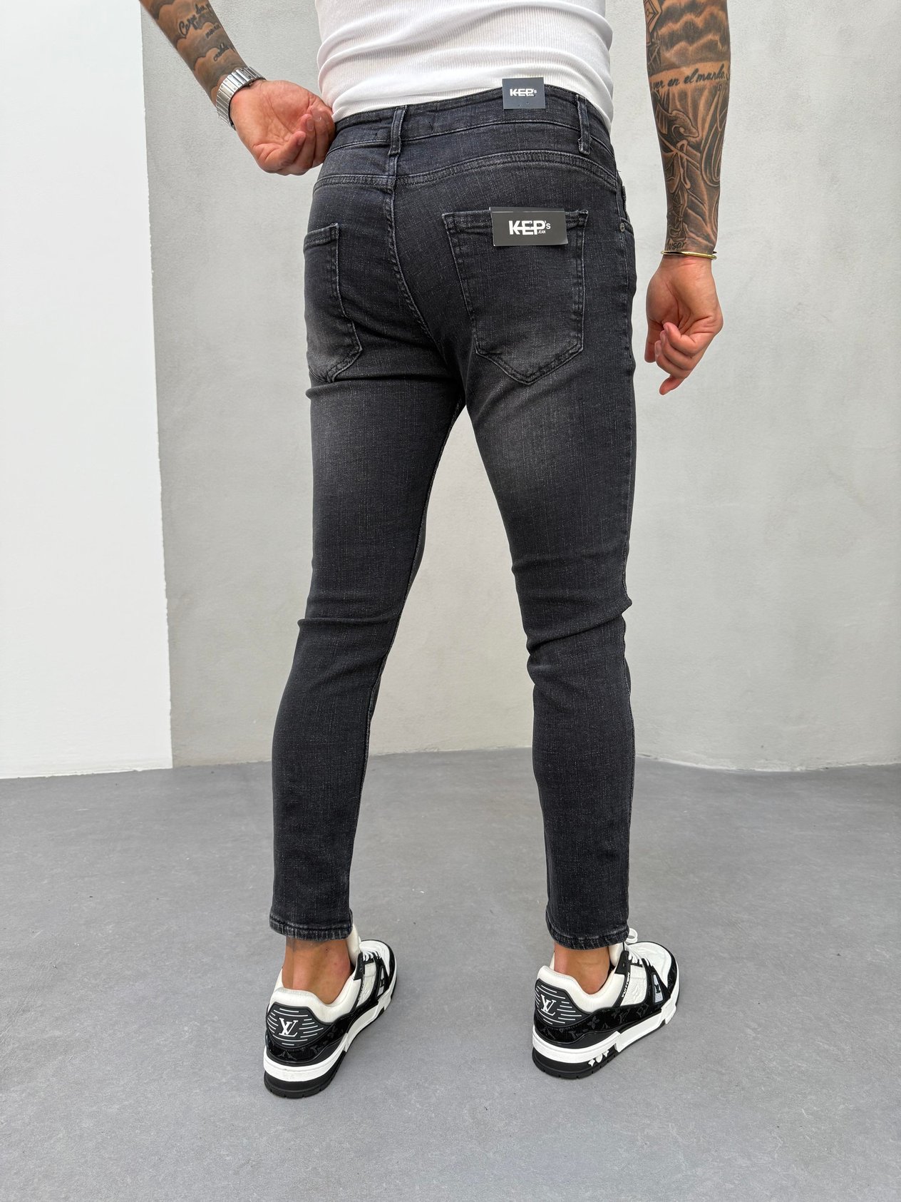 Füme Taşlamalı Slimfit Jean