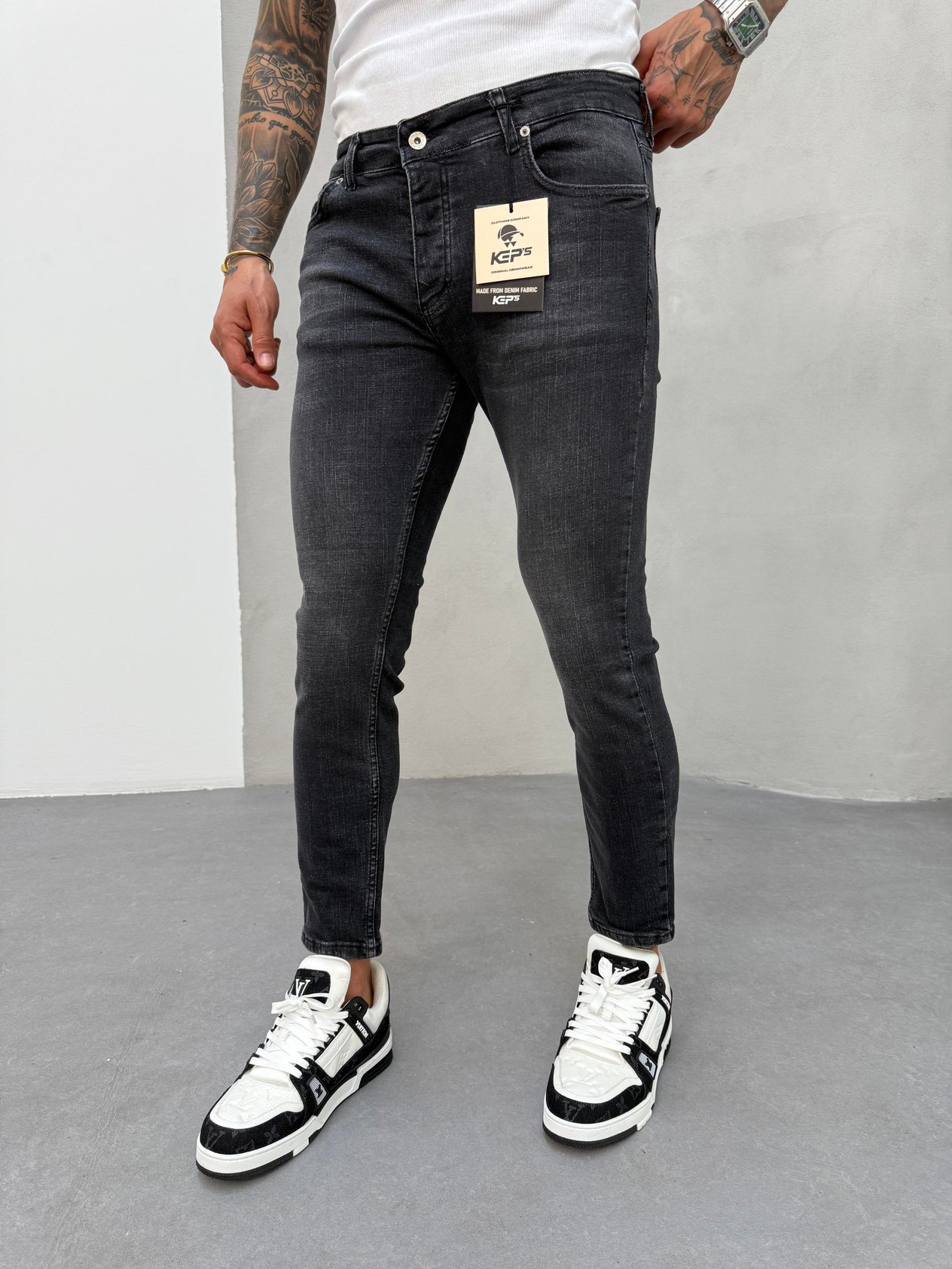Füme Taşlamalı Slimfit Jean