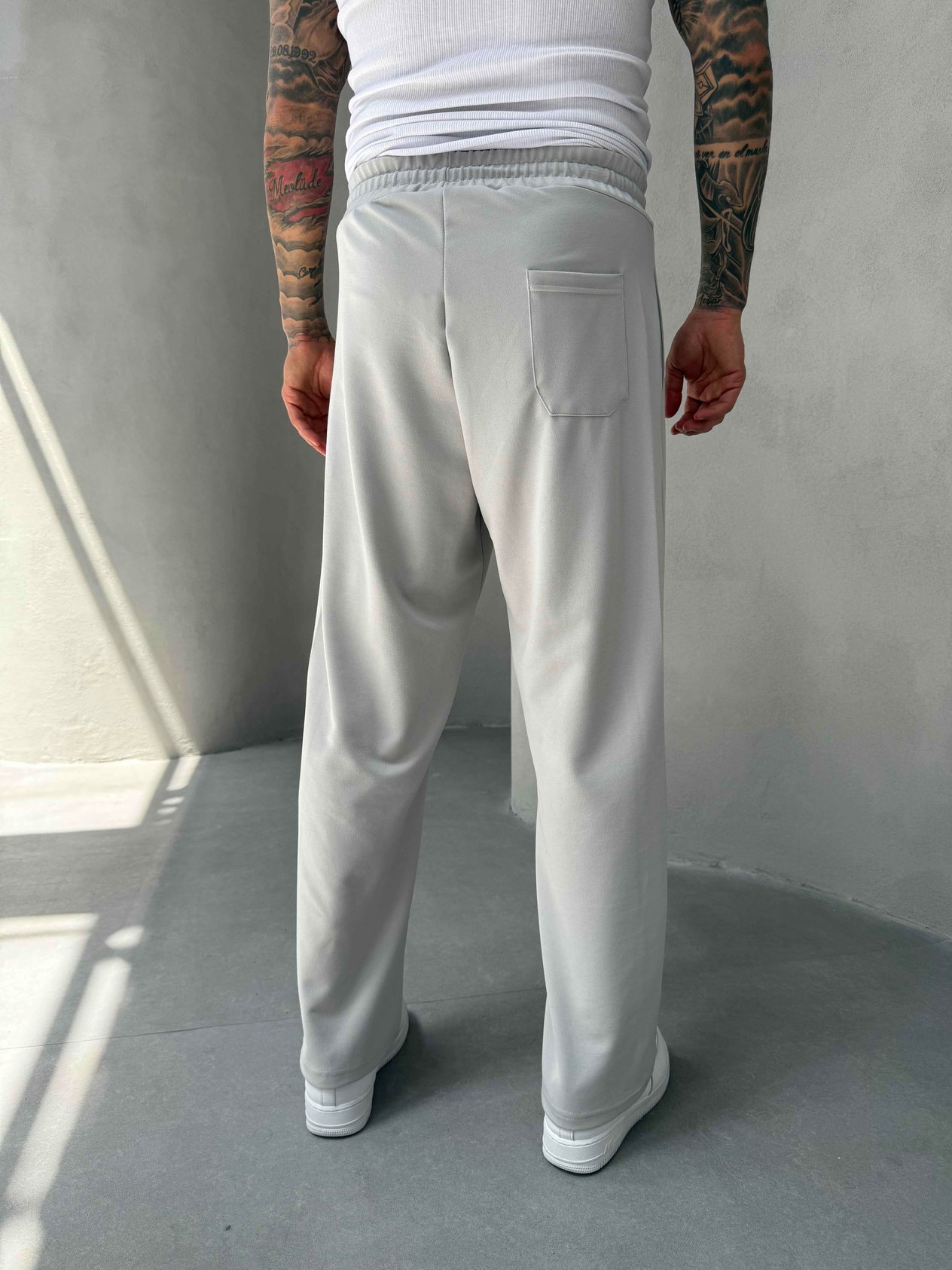 Gri Doubleface Kumaş Baggy Pantolon
