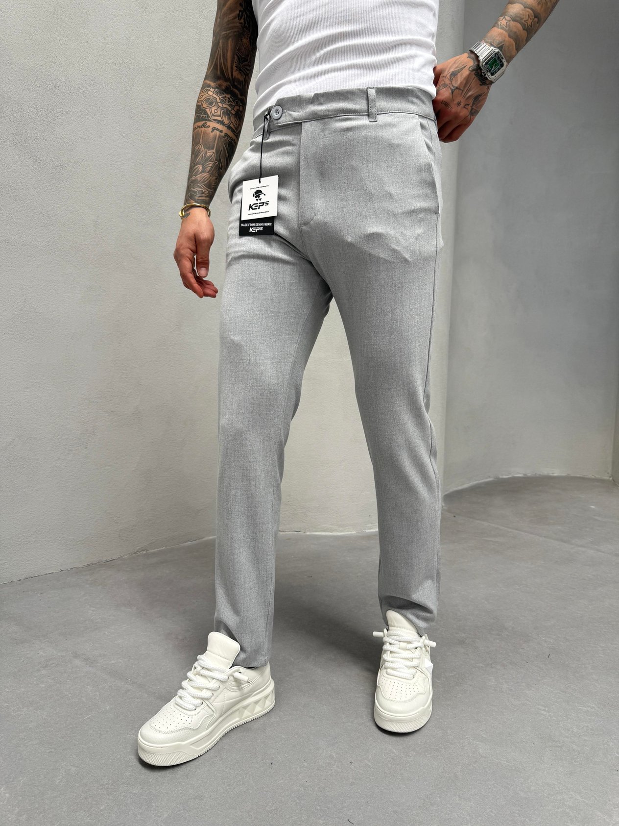 Gri Slimfit Kumaş Pantolon