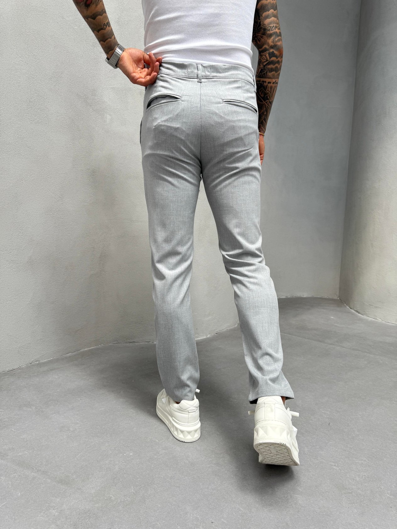 Gri Slimfit Kumaş Pantolon