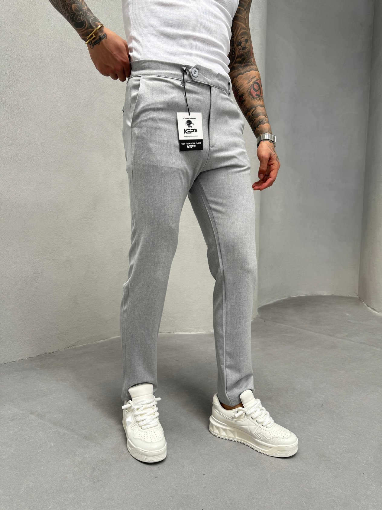 Gri Slimfit Kumaş Pantolon