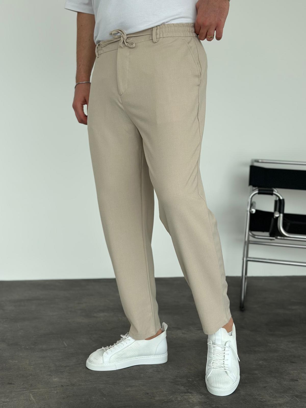 Krem Boyfriend Jogger Pantolon