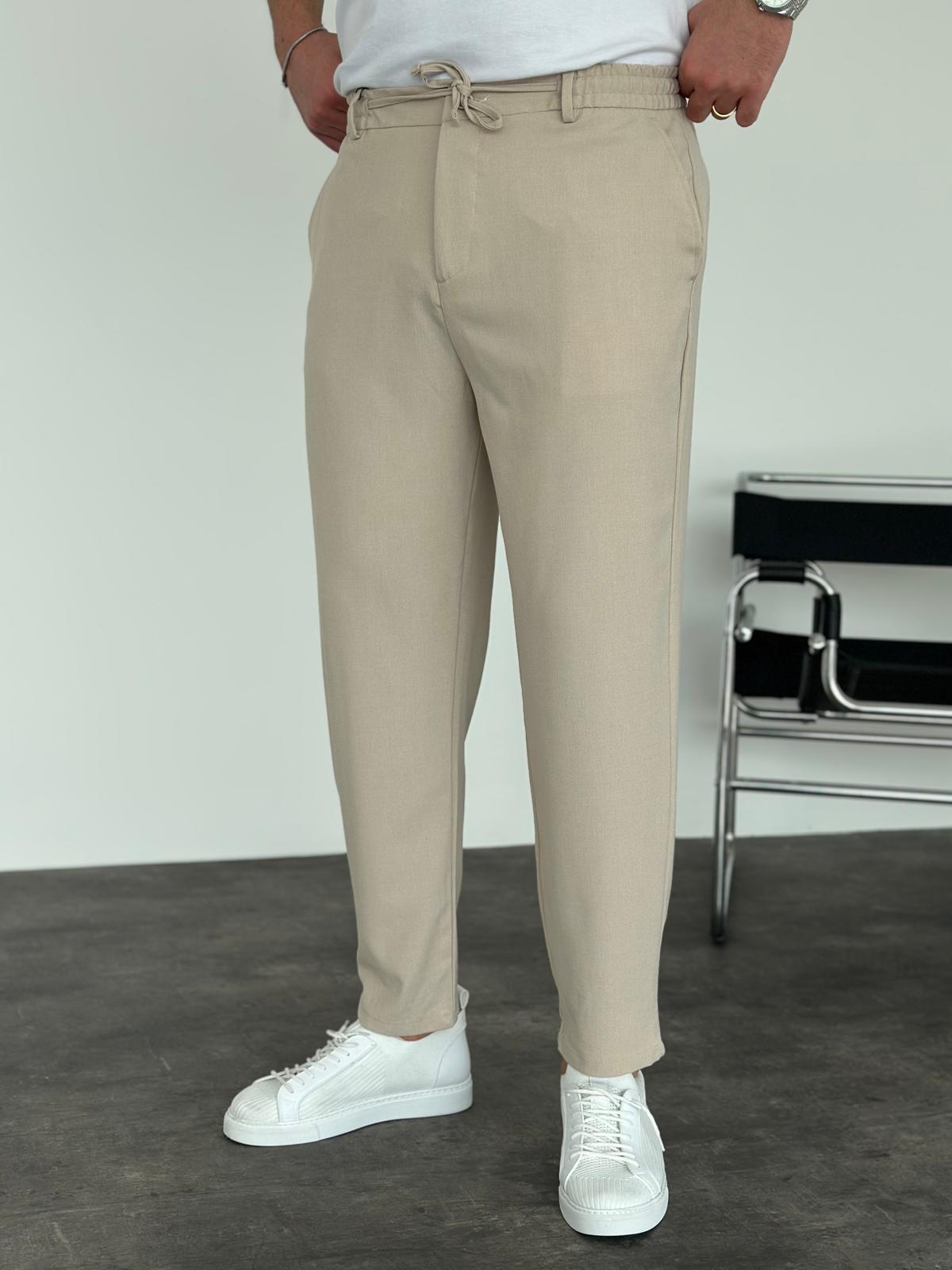 Krem Boyfriend Jogger Pantolon