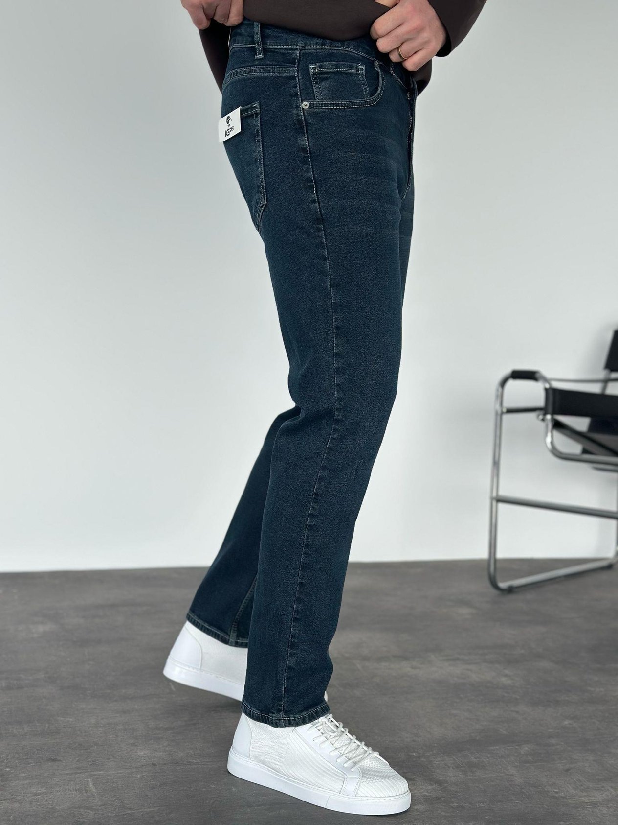 Lacivert Yıkamalı Regular Fit Jean