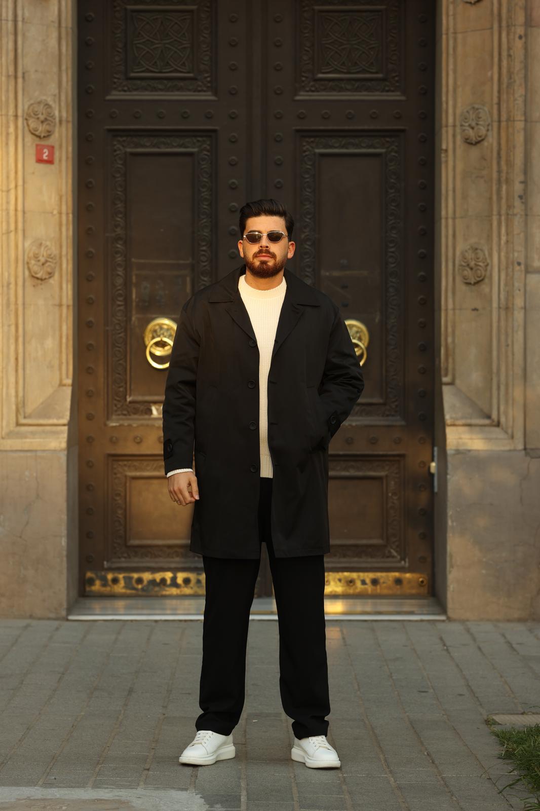 Siyah Oversize Trençkot