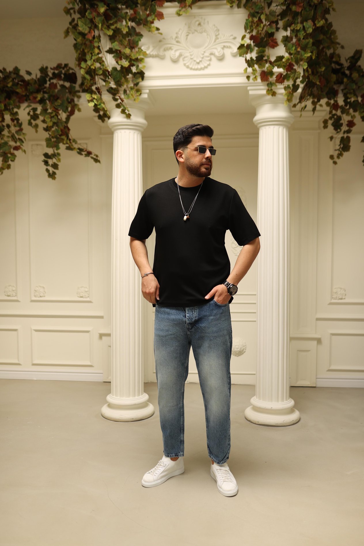 Siyah Oysho Kumaş T-Shirt