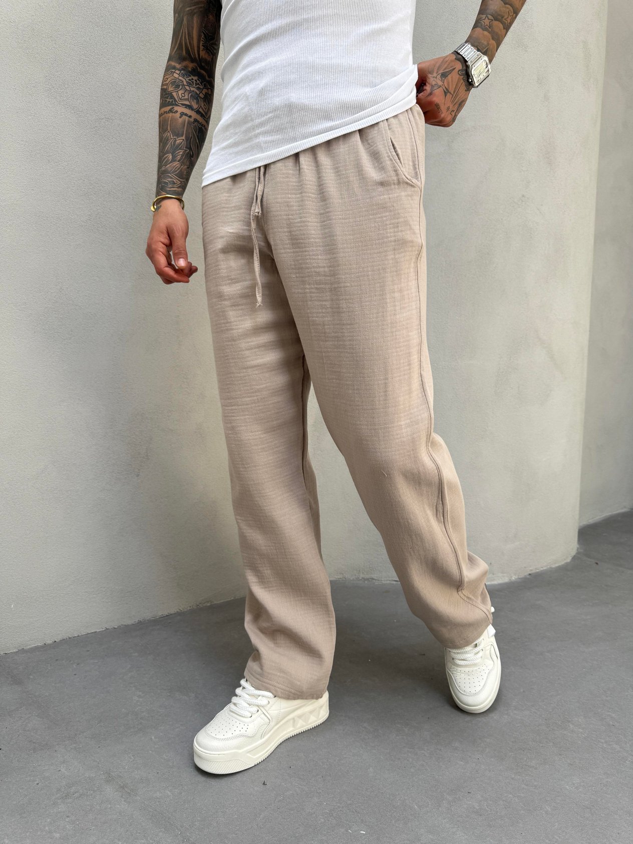 Vizon Müslin Kumaş Baggy Pantolon