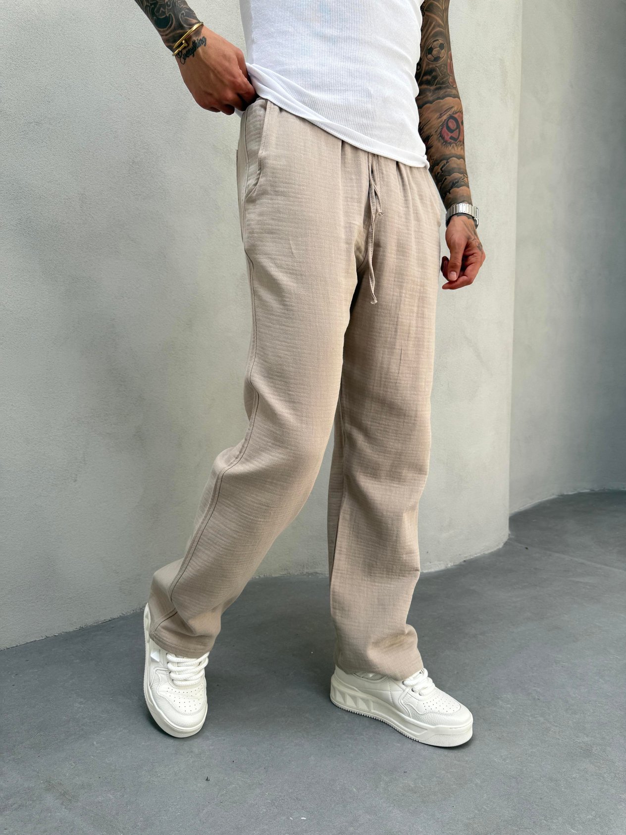 Vizon Müslin Kumaş Baggy Pantolon
