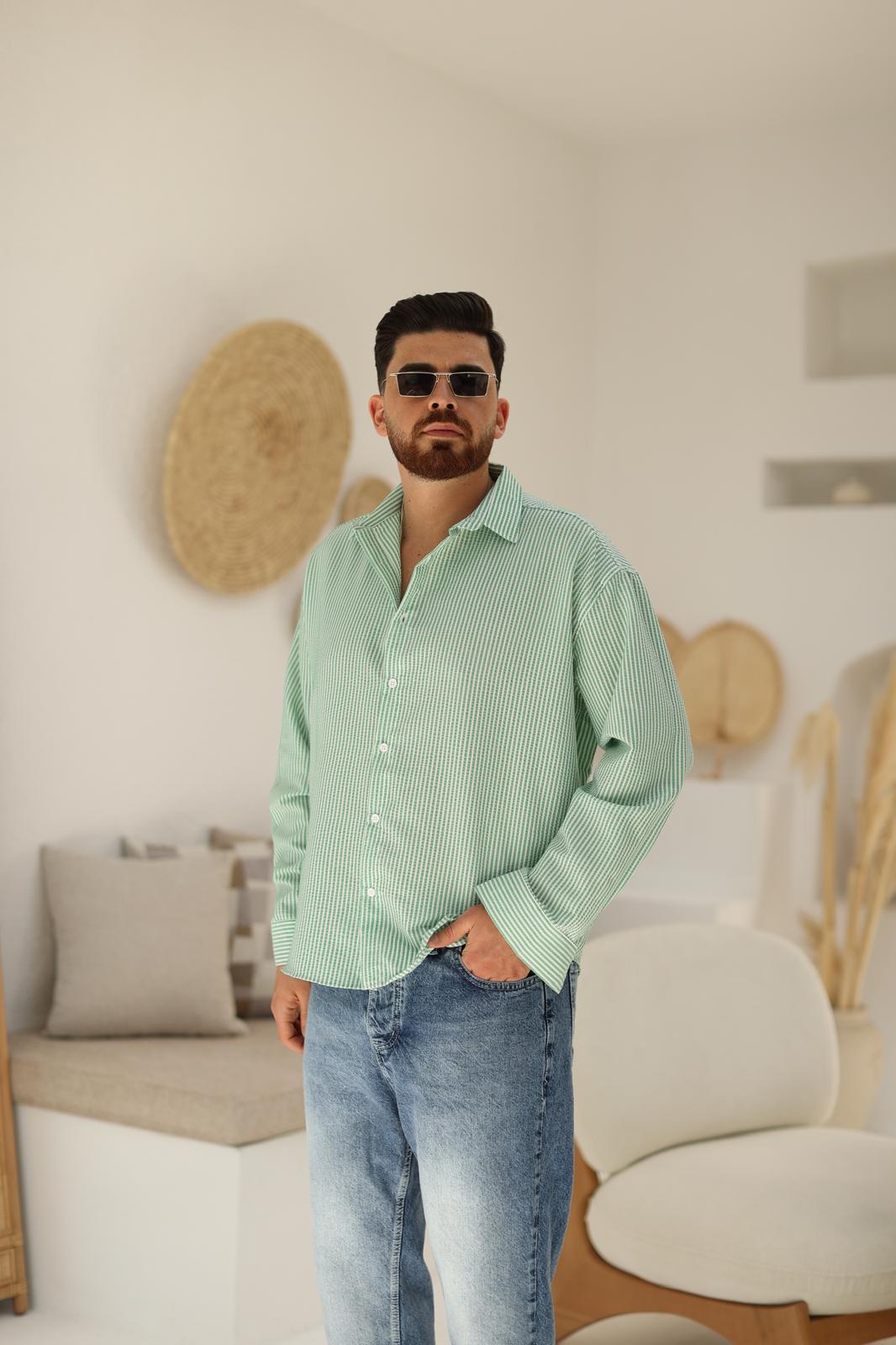 Yeşil Çizgili Gömlek