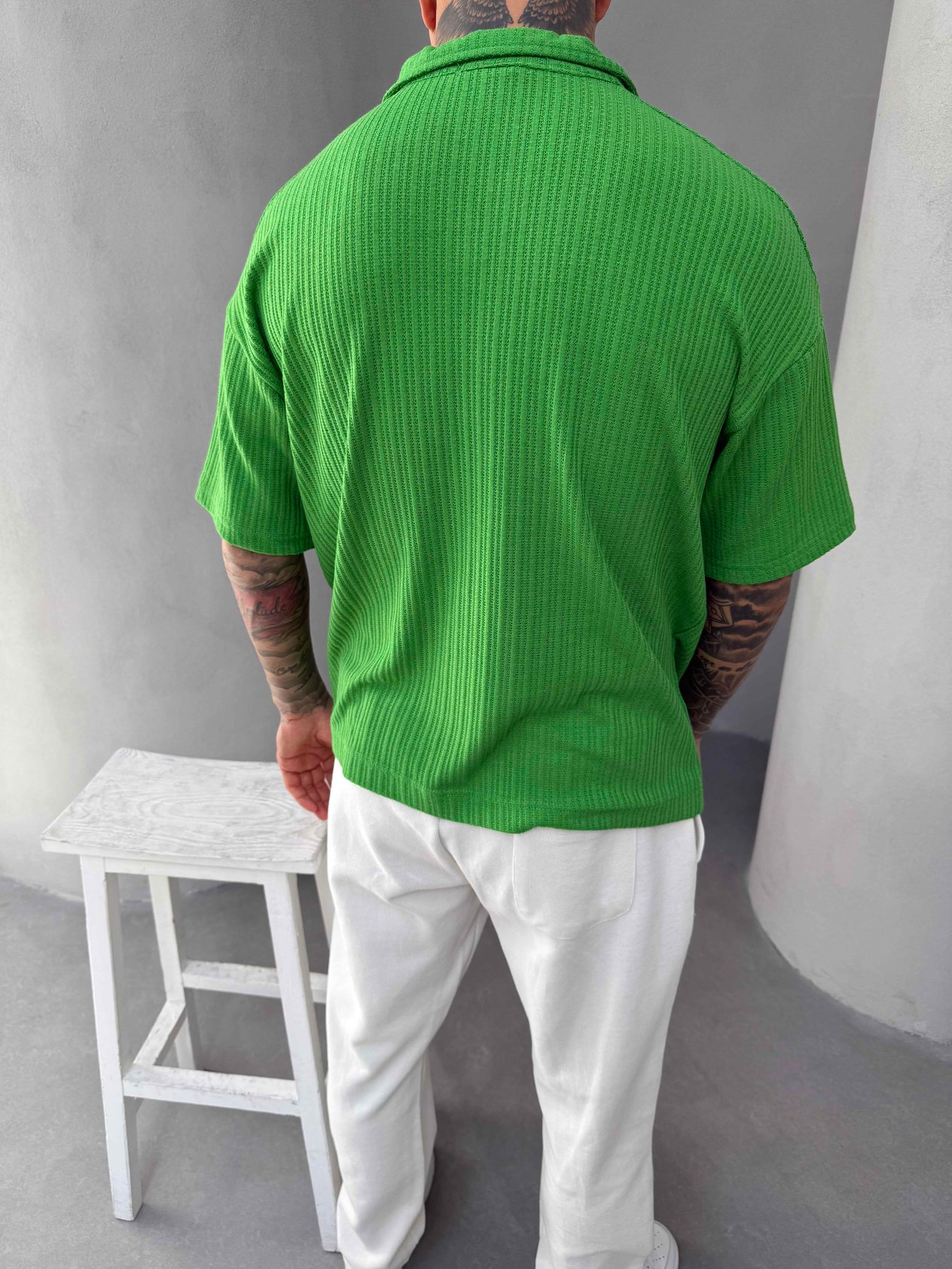 Yeşil Polo Yaka Triko T-Shirt