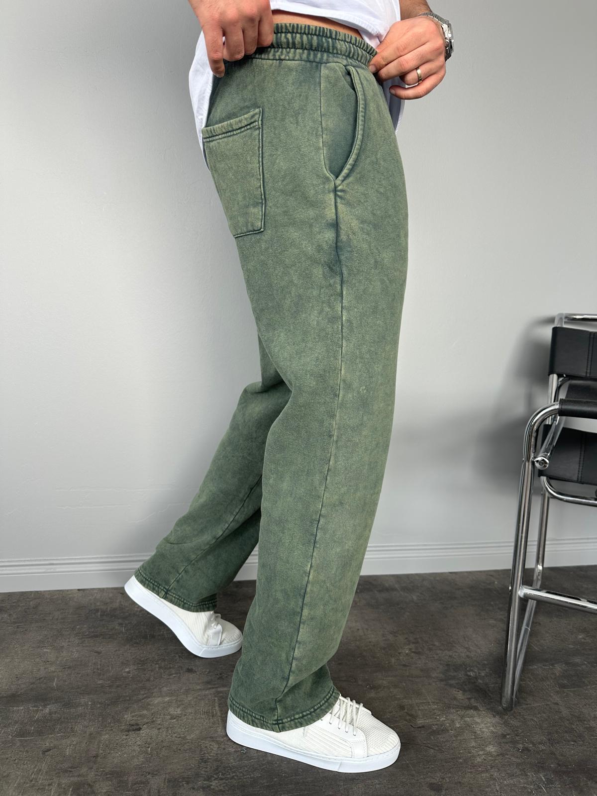 Yeşil Yıkamalı Baggy Eşofman