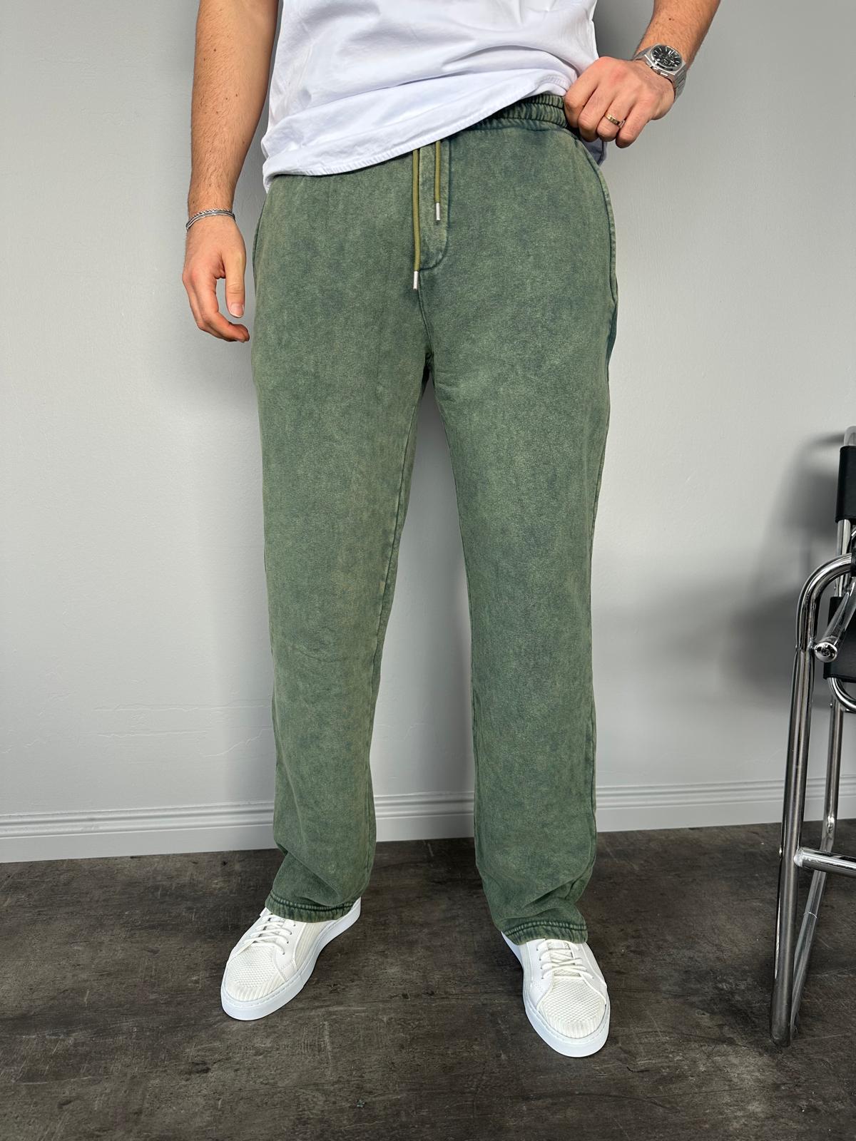 Yeşil Yıkamalı Baggy Eşofman