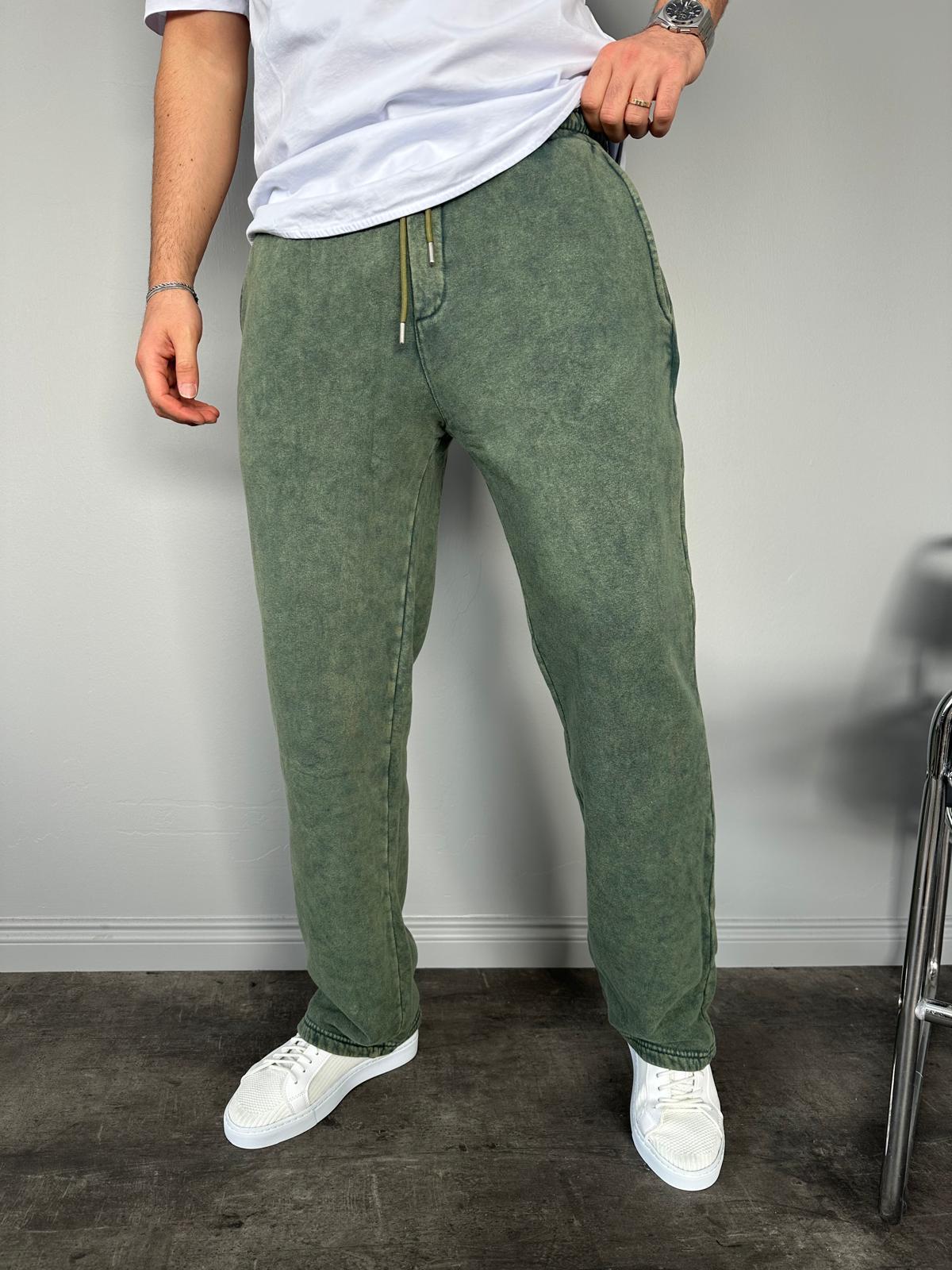 Yeşil Yıkamalı Baggy Eşofman