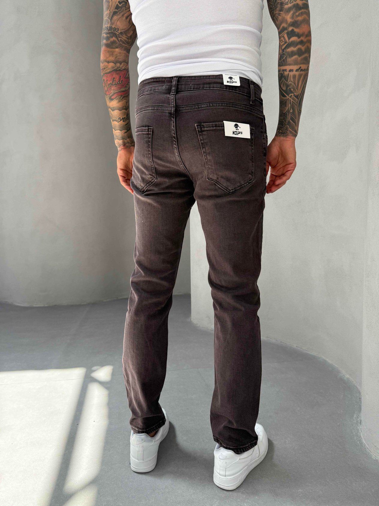 Yıkamalı Kahverengi Regular Fit Jean