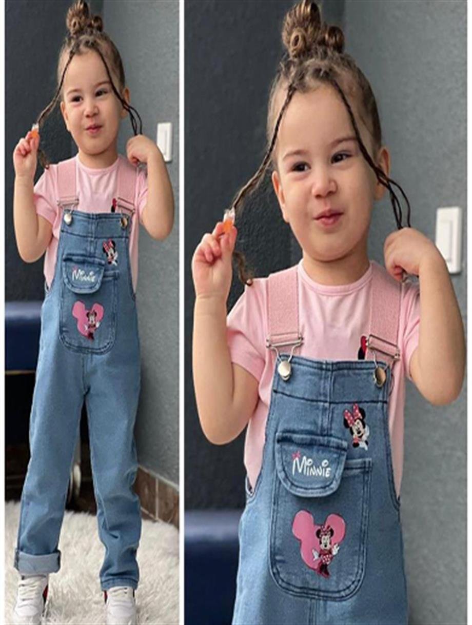 İPEK KİDS KIZ ÇOCUK MİNNİE KOT SALOPET TAKIM