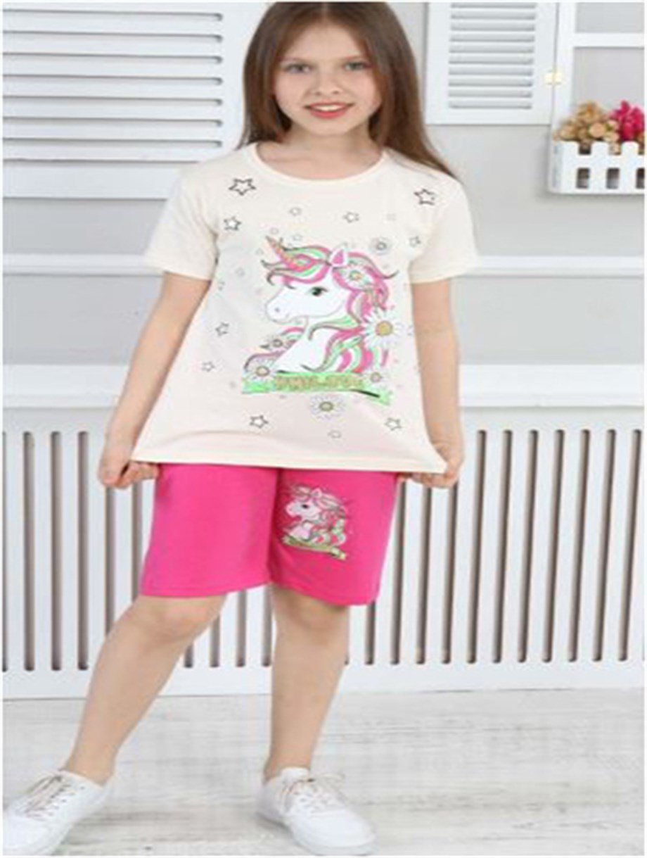 Unicorn Detaylı Şortlu Takım