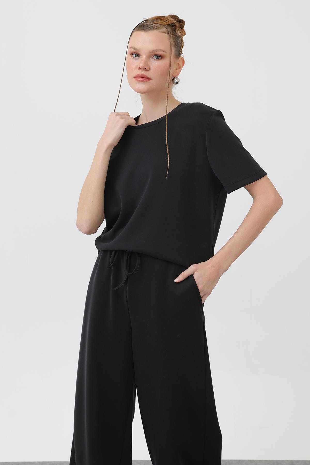 Kadın Basic Eşofman Takım - 32155TKS - BLACK