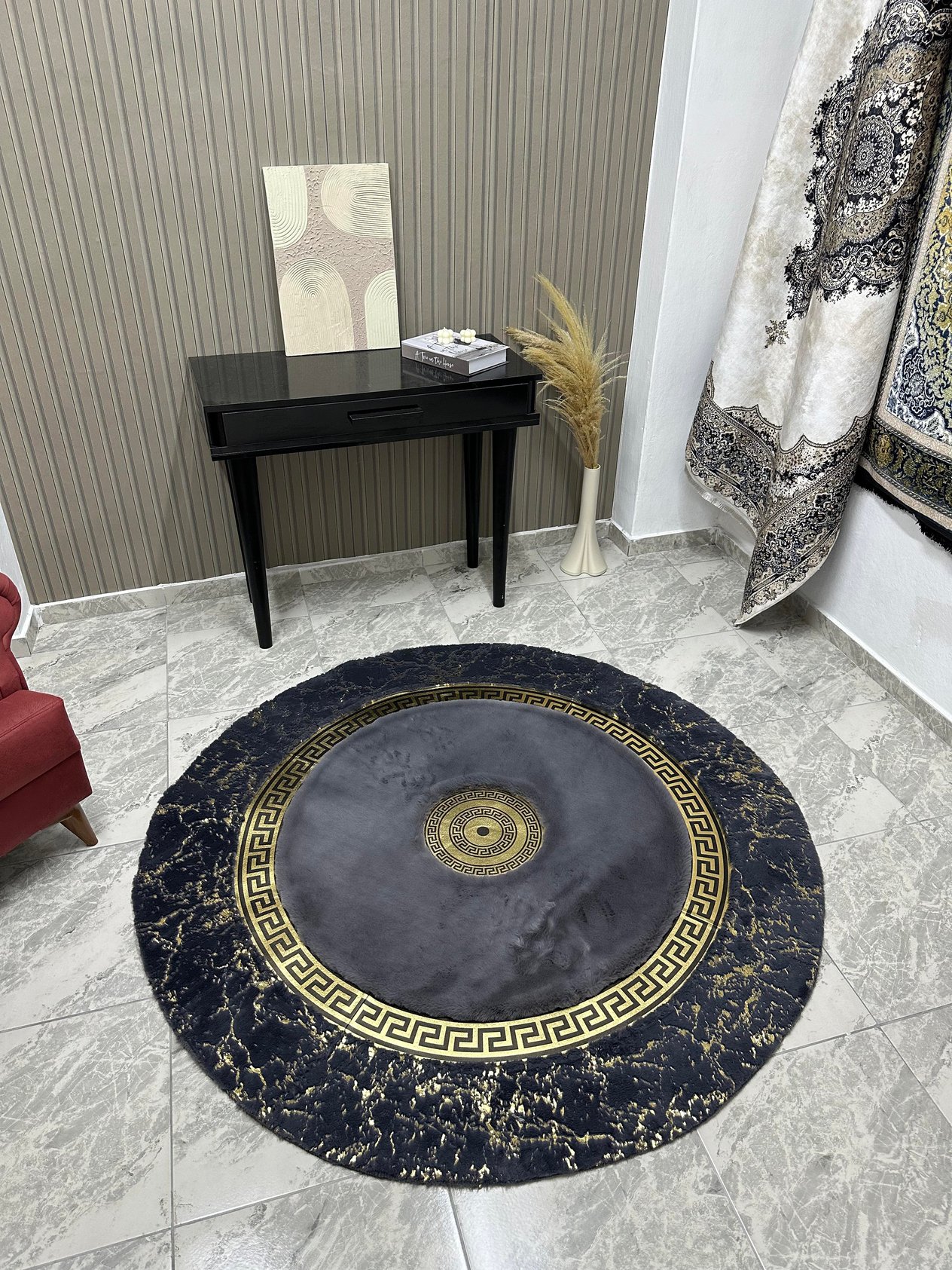 LUXURY FUR SİMLİ ANTRASİT GOLD DERİLİ