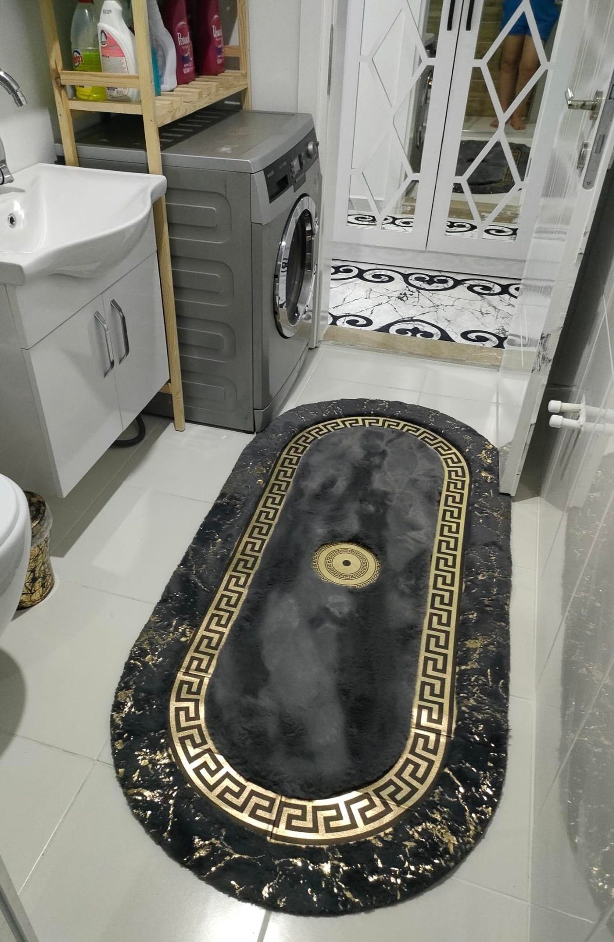 LUXURY FUR SİMLİ ANTRASİT GOLD DERİLİ