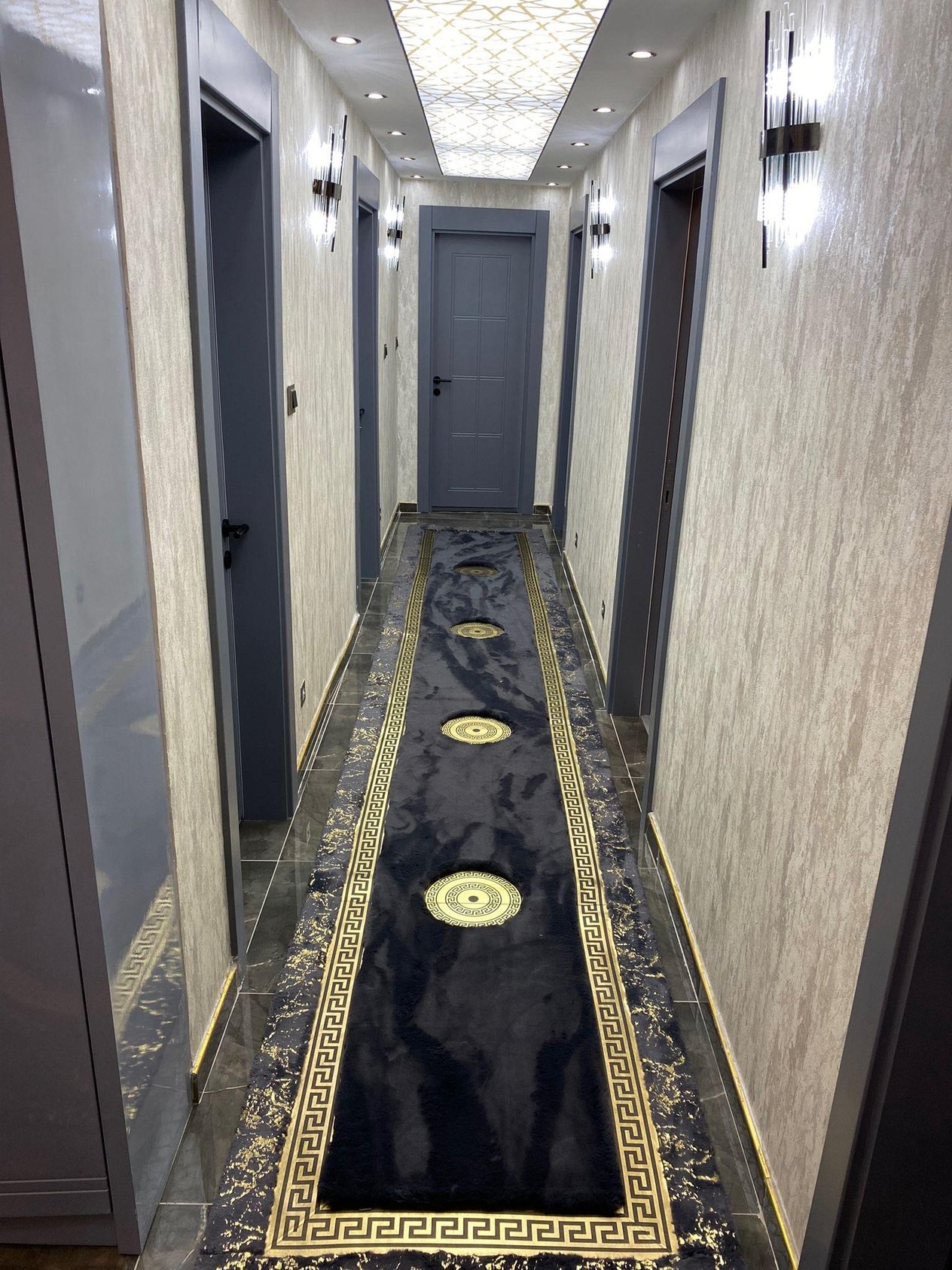 LUXURY FUR SİMLİ ANTRASİT GOLD DERİLİ