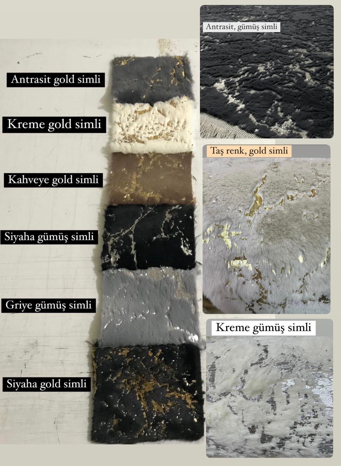 LUXURY FUR SİMLİ ANTRASİT GOLD DERİLİ