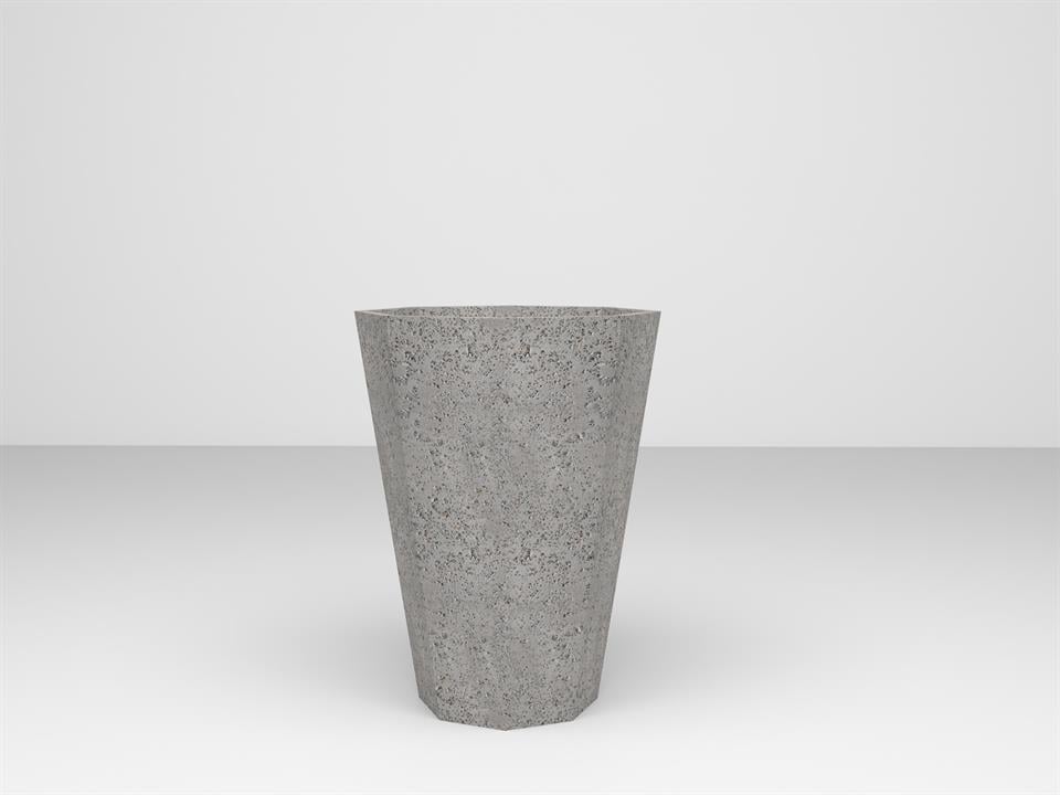 SAKSIPARK-Yıldız Serisi Köşeli Beton Gri Saksı