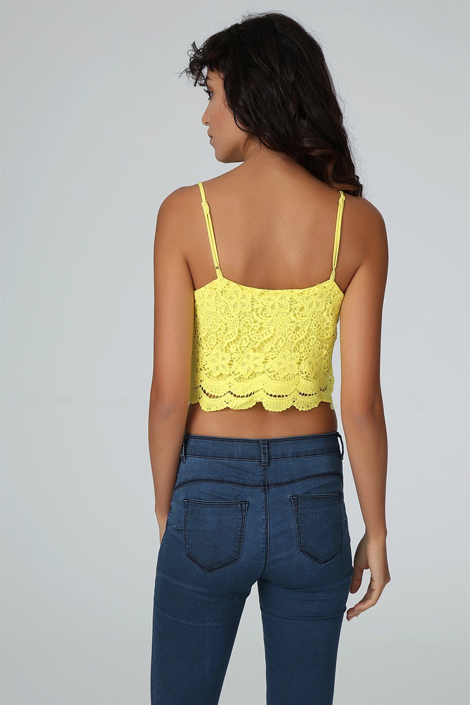 Kadın Dantelli Crop Body