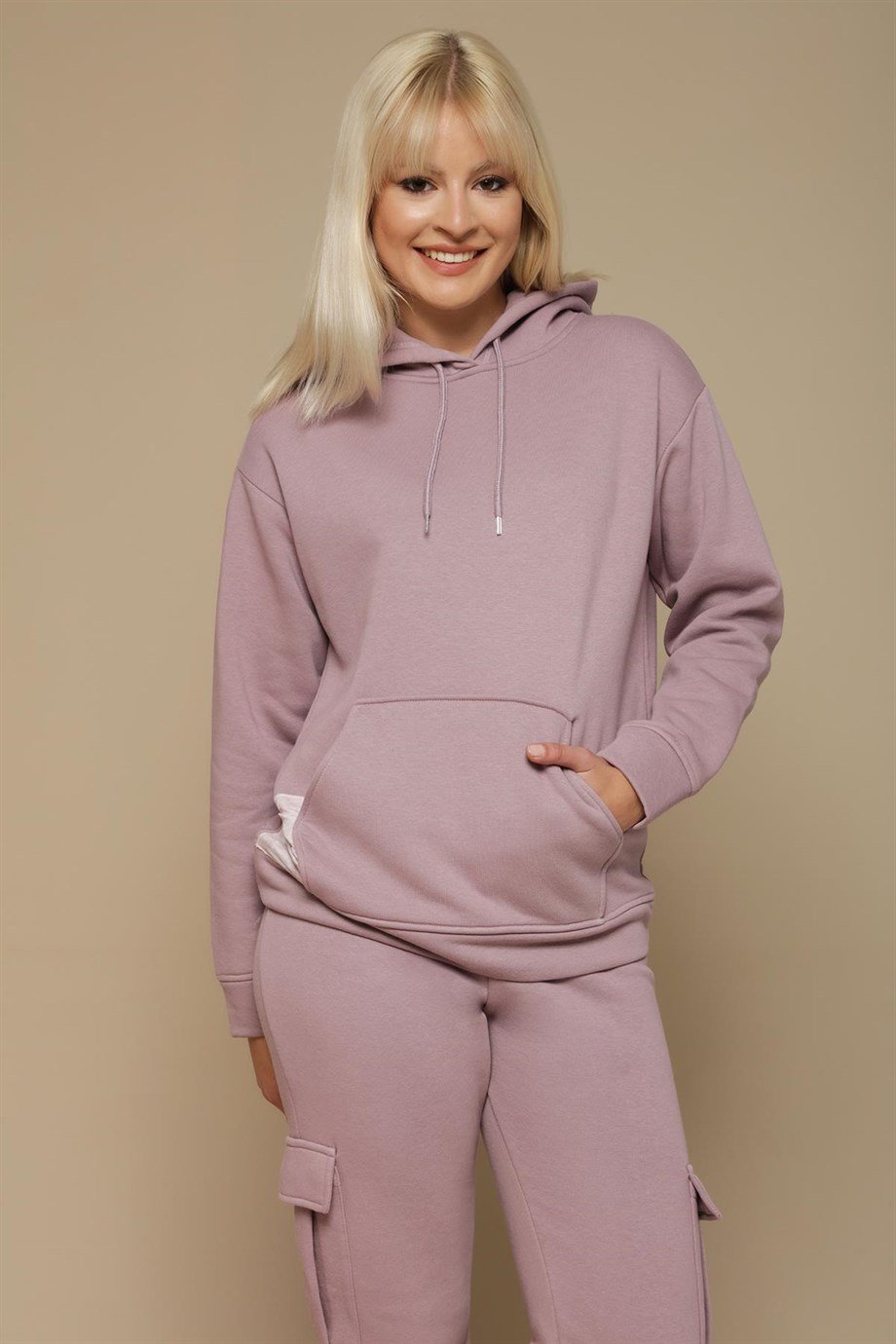 Kadın Kapüşonlu Peçli Sweatshirt