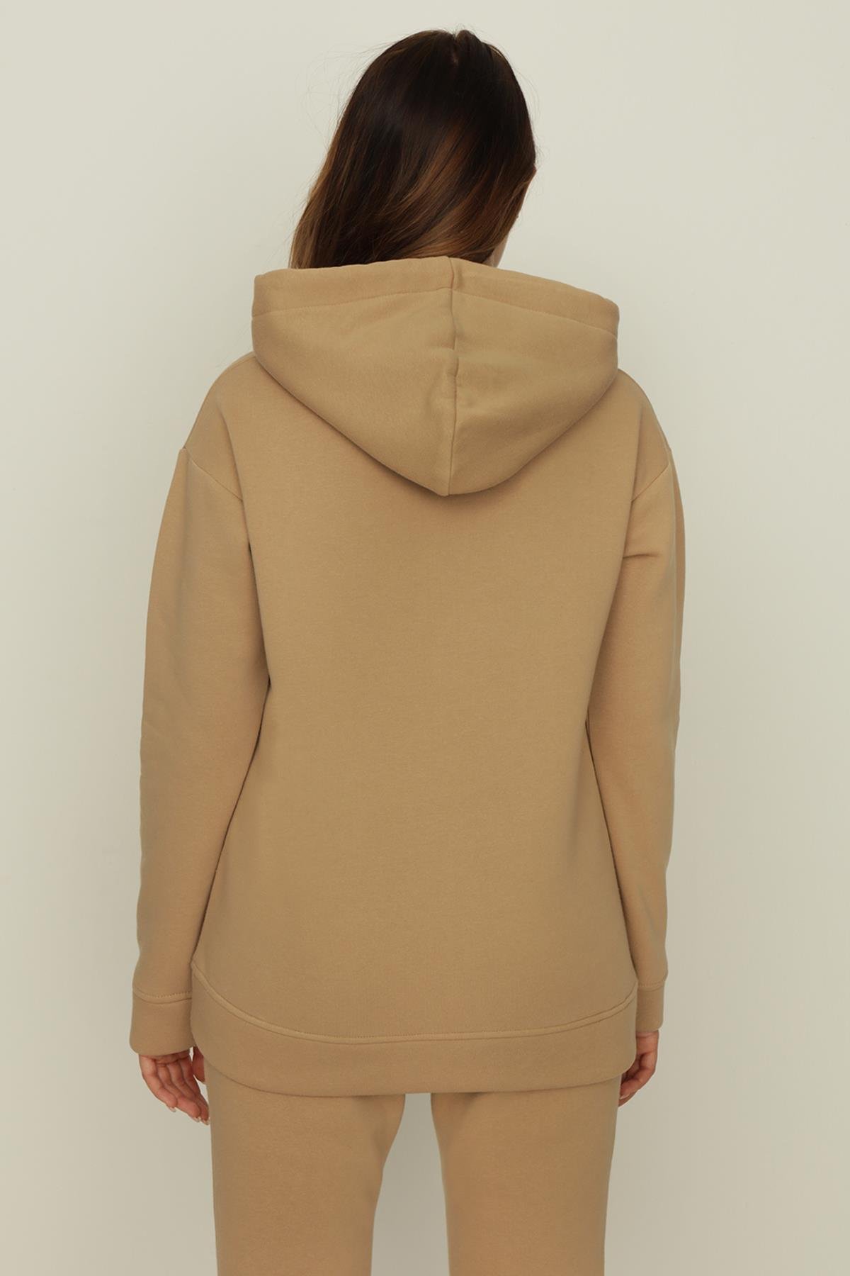 Kadın Kapüşonlu Peçli Sweatshirt