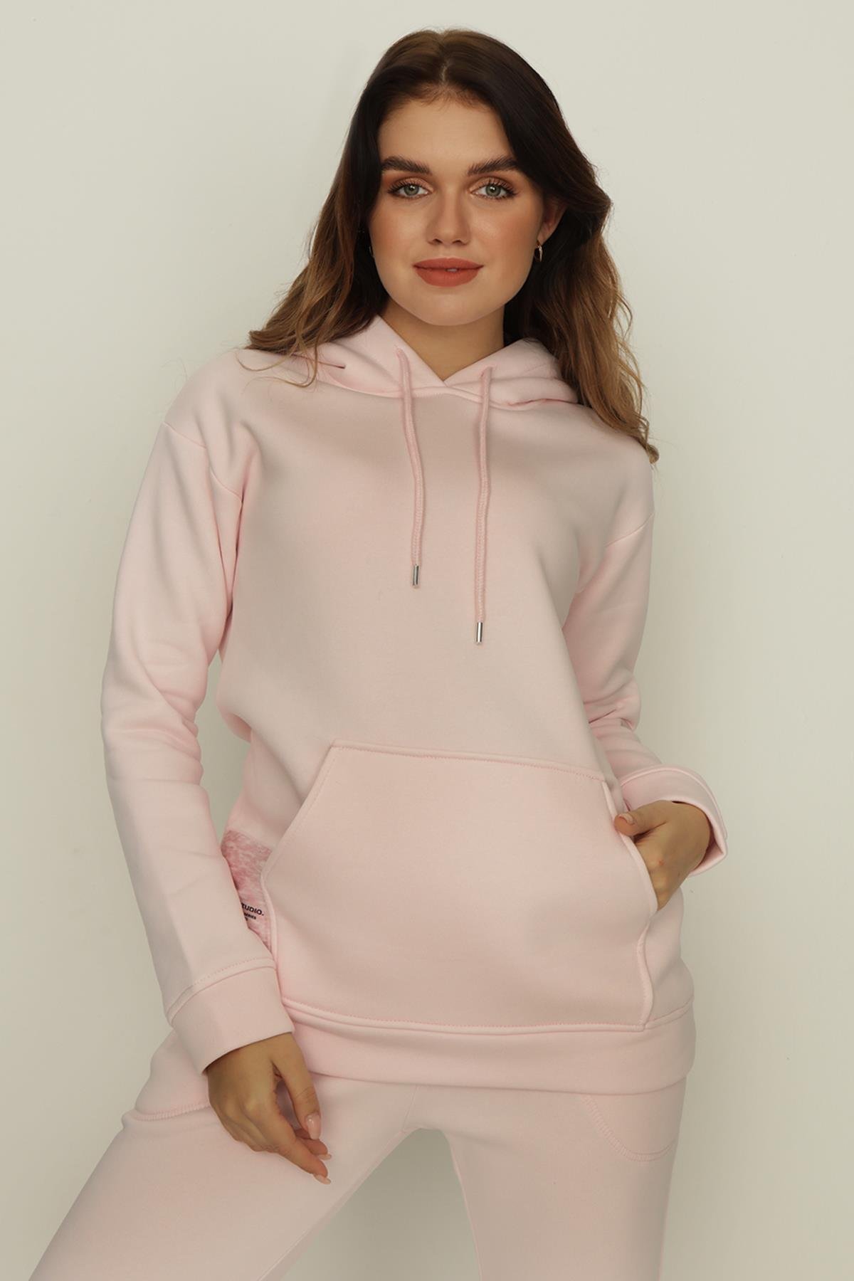 Kadın Kapüşonlu Peçli Sweatshirt