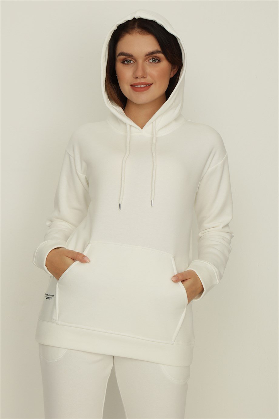 Kadın Kapüşonlu Peçli Sweatshirt