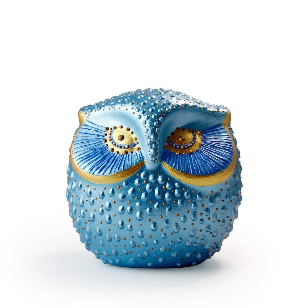 Coho Art Tılsımlı Baykuş El Yapımı Sanatsal Dekoratif Obje - Brilliant Blue