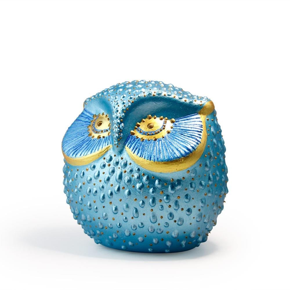 Coho Art Tılsımlı Baykuş El Yapımı Sanatsal Dekoratif Obje - Brilliant Blue