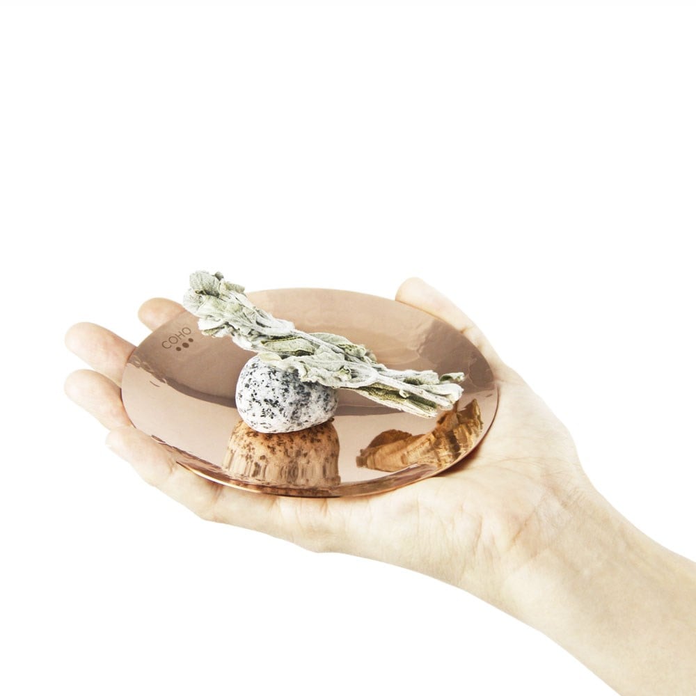 Coho Artisan Namaste Dövme Bakır Mini Tütsü Tabağı
