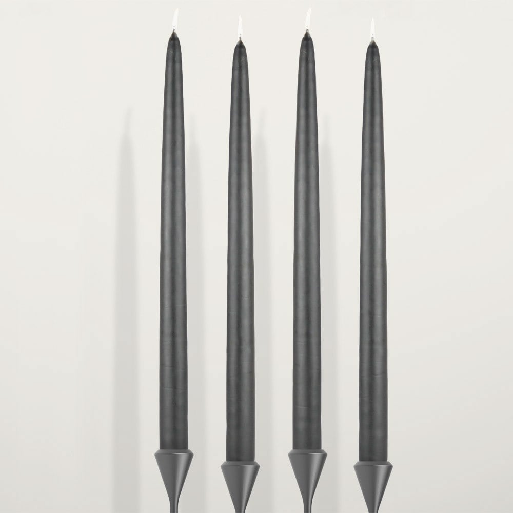 Coho Lumina Siyah Dökme Uzun Mum - 40 cm - 4 lü Set