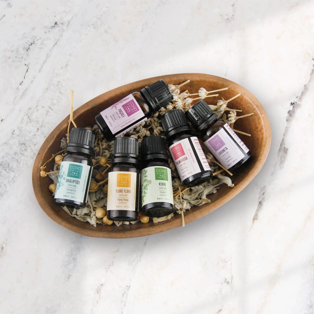 Coho Natural Lavanta & Okaliptus Aromaterapi Buhurdanlık Yağ Seti - 2 li