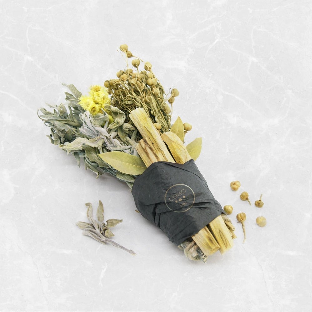 Coho Natural Üzerlik & Adaçayı & 3 Palo Santo Tütsü Seti 5 Parça