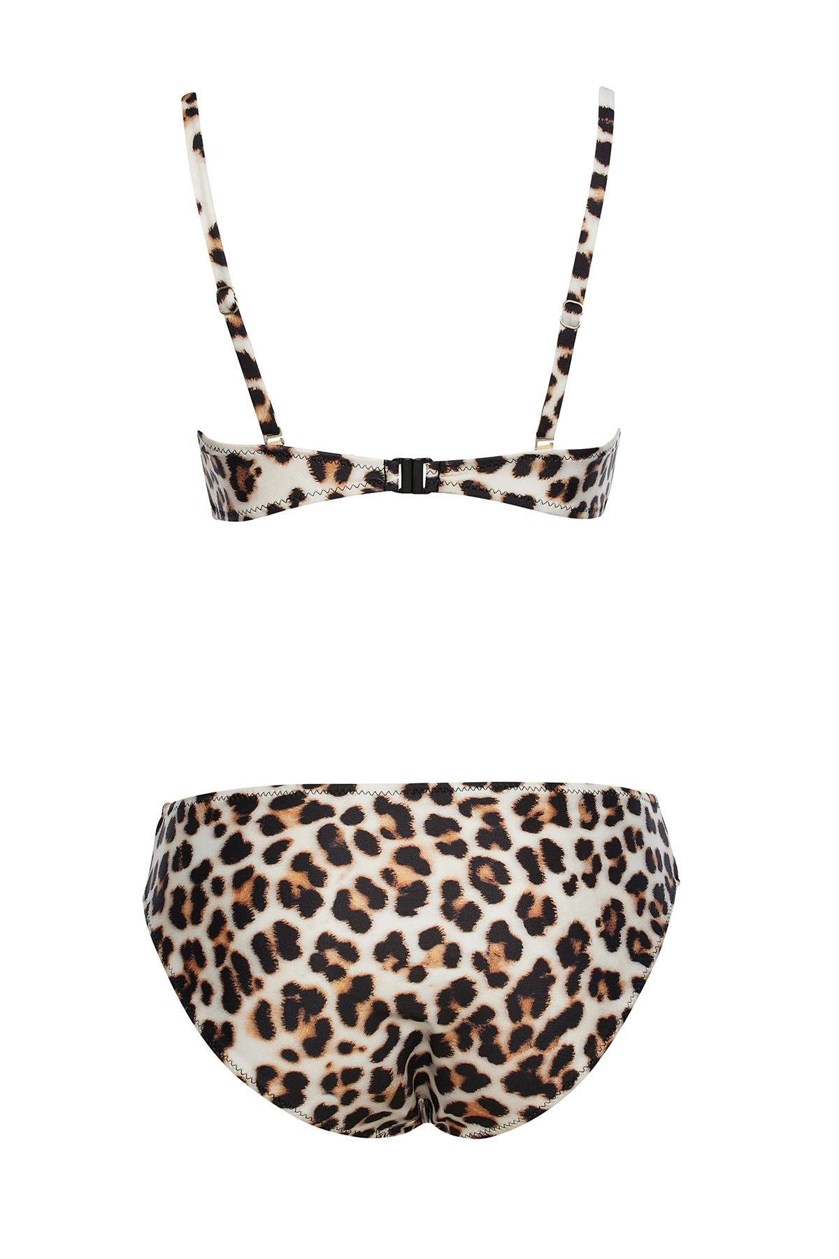 Straplez Desenli Bikini Takım 