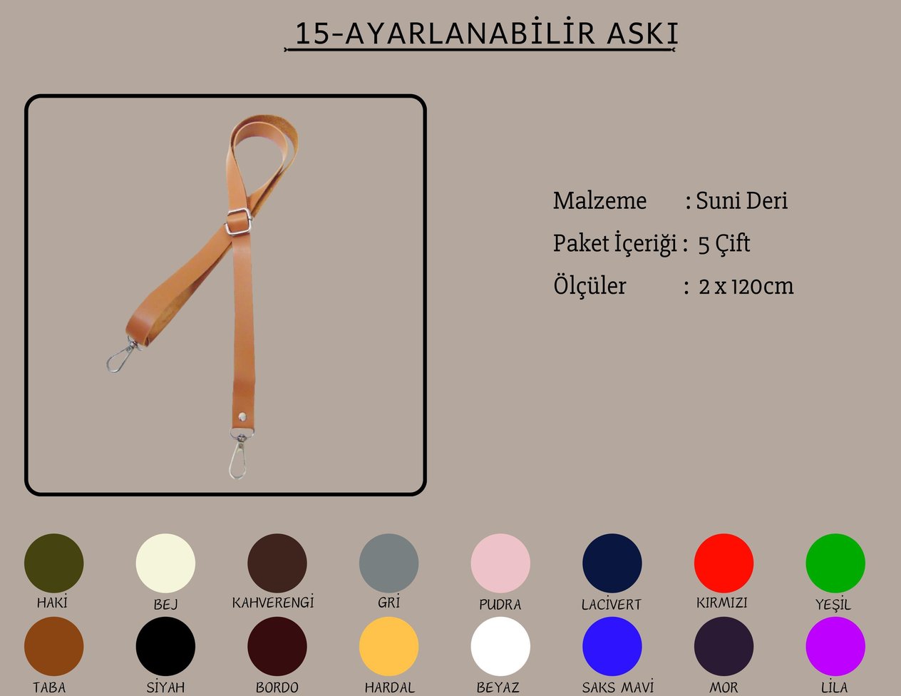 Ayarlanabilir Askılar 2x120 CM